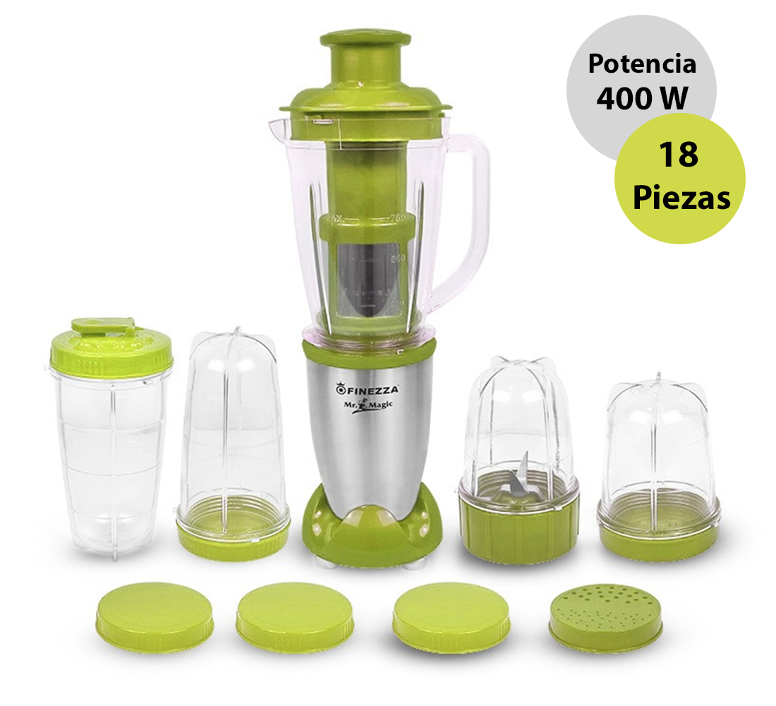 Licuadora Personal Multiusos Mr Magic 18 Piezas FZ-3186GR