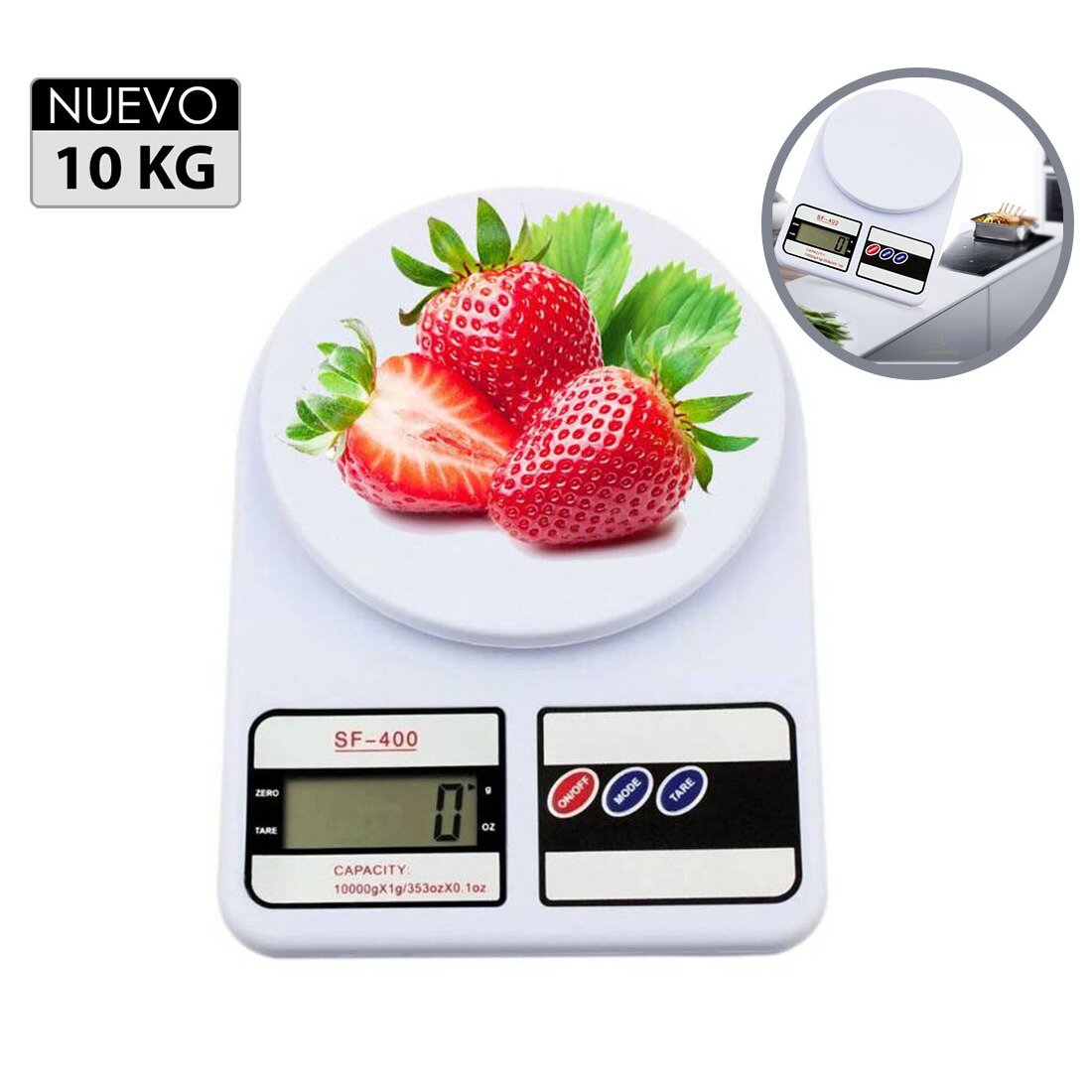 Balanza Gramera Digital de Cocina hasta 10kg