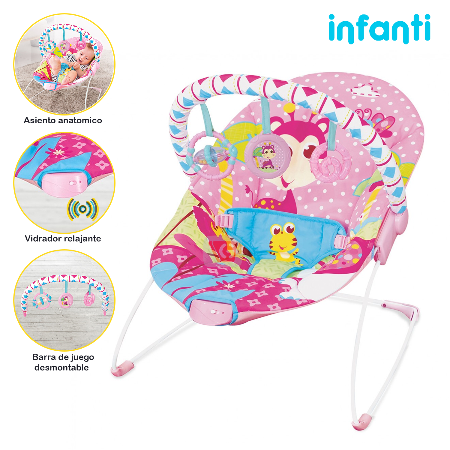 Silla Nido con Vibraciones Safari Pink 6790