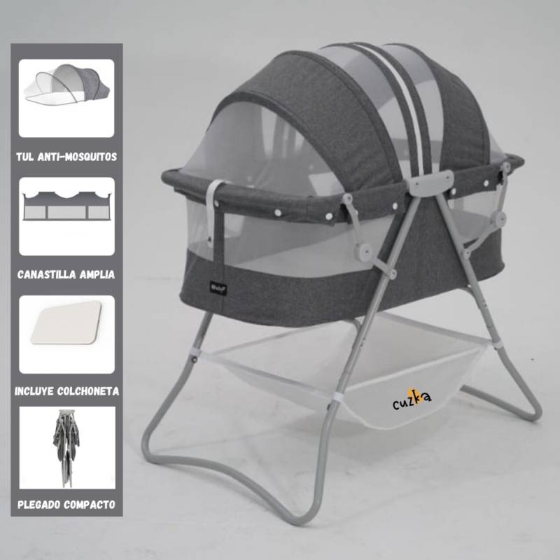 Cuna Portátil Plegable Para Bebé »DOLLY» GRAY
