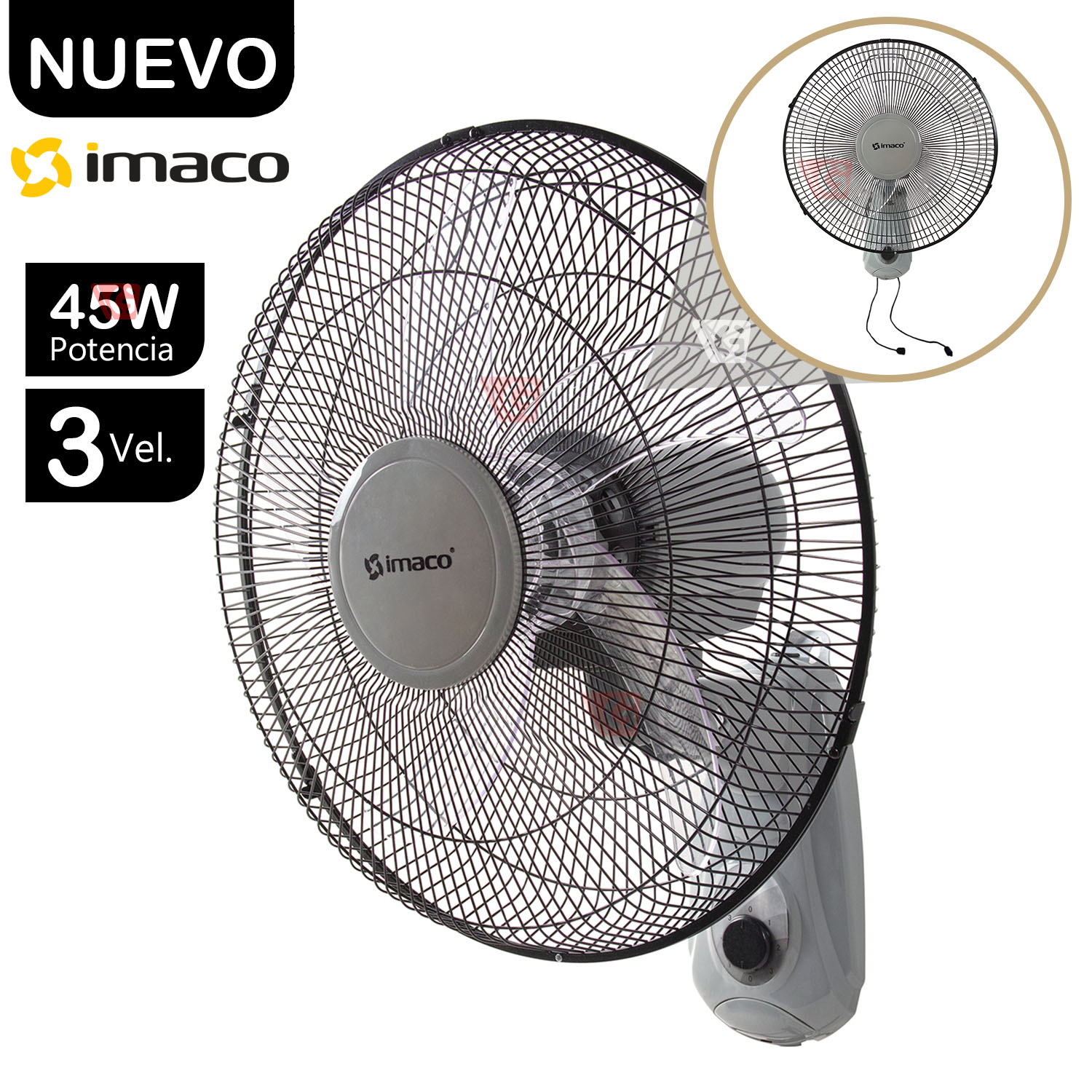 Ventilador de Pared Aspas Acrílicas FW450 45W