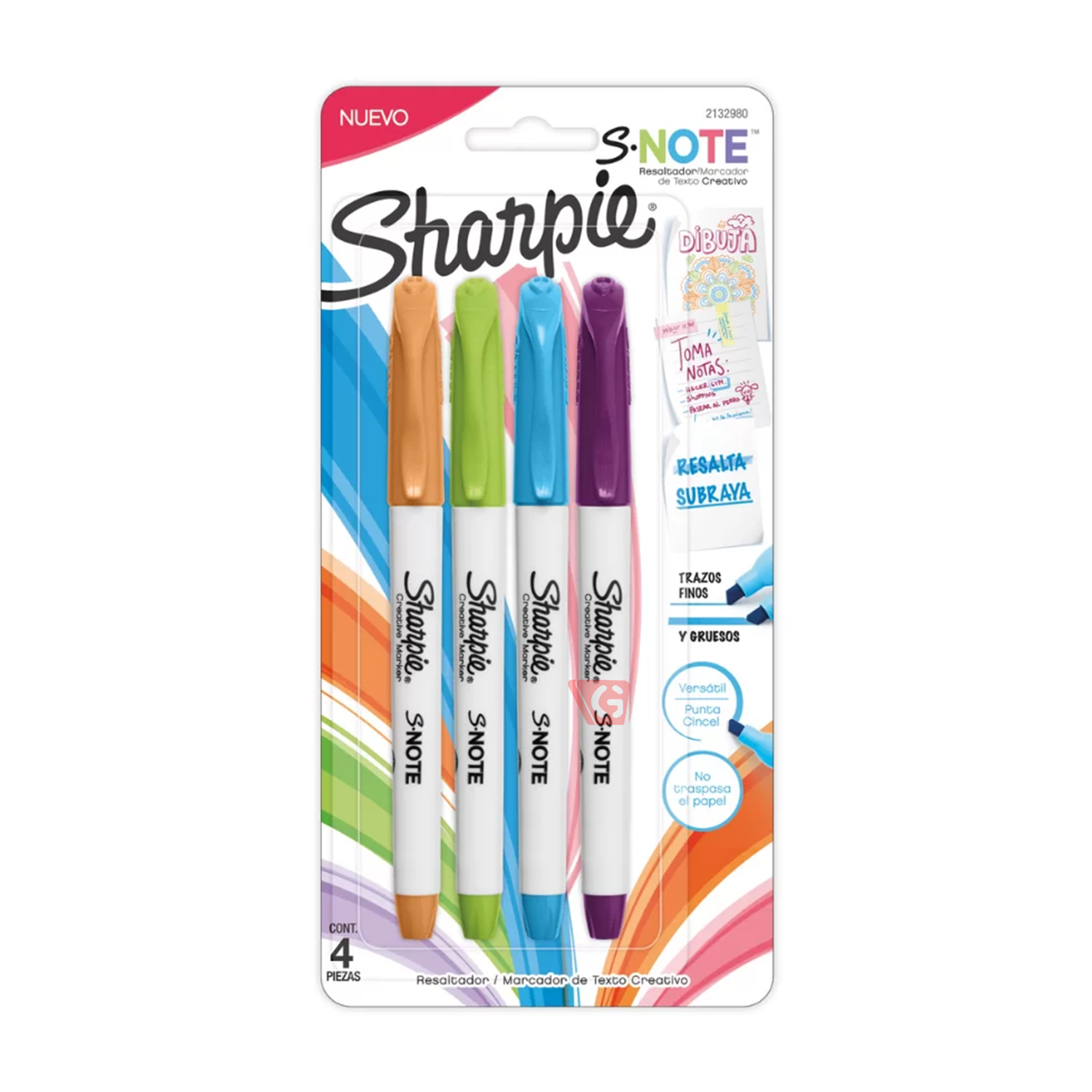 Resaltador Sharpie Note x4 Colores Intensos 2132980
