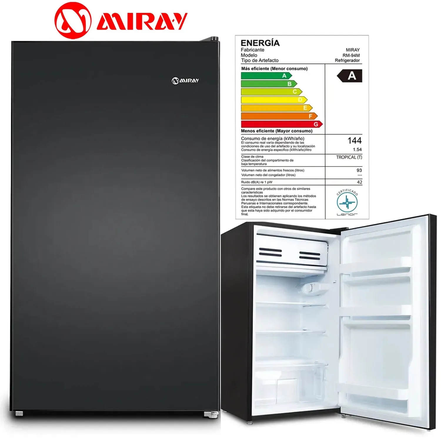 Frigobar-Refrigeradora Miray RM-94M 93 L