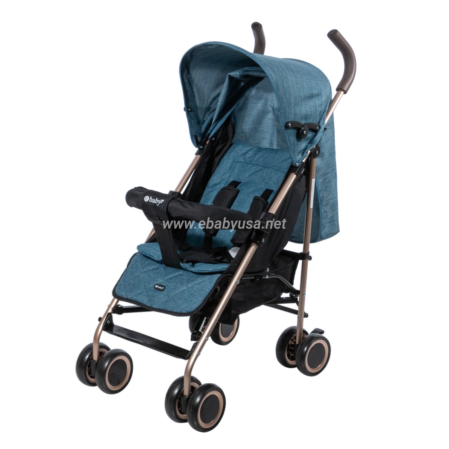 	 Coche Bastón Reclinable Ebaby Travis 214-4 Azul