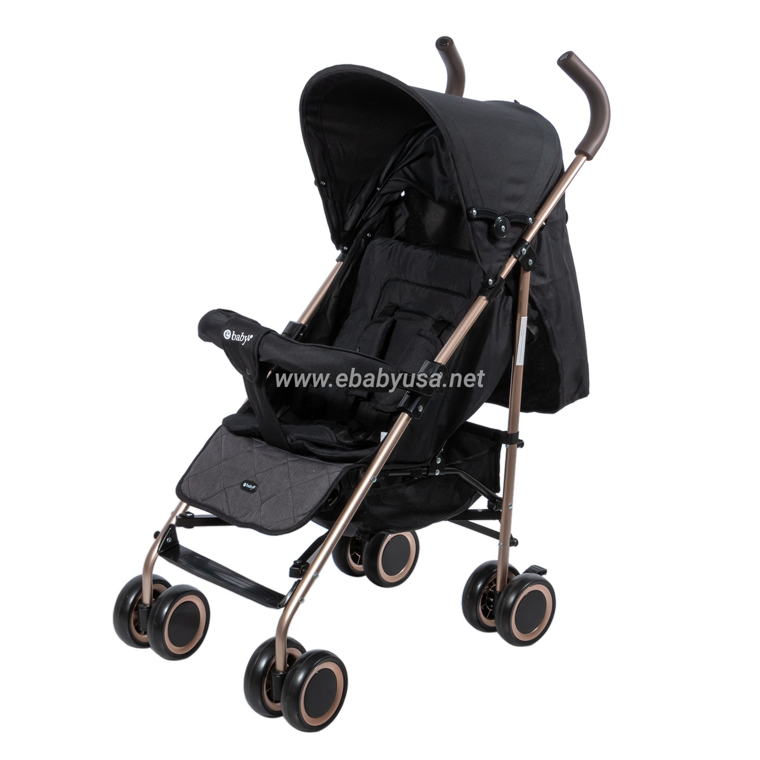 Coche Bastón Reclinable Ebaby Travis 214-4 Negro