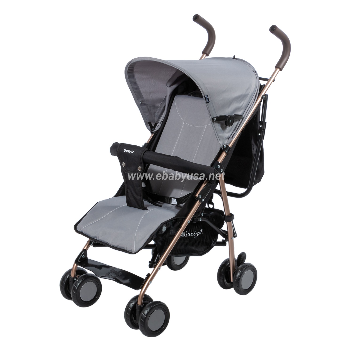 	 Coche Bastón Reclinable Ebaby Zazu EB217-1 Gris