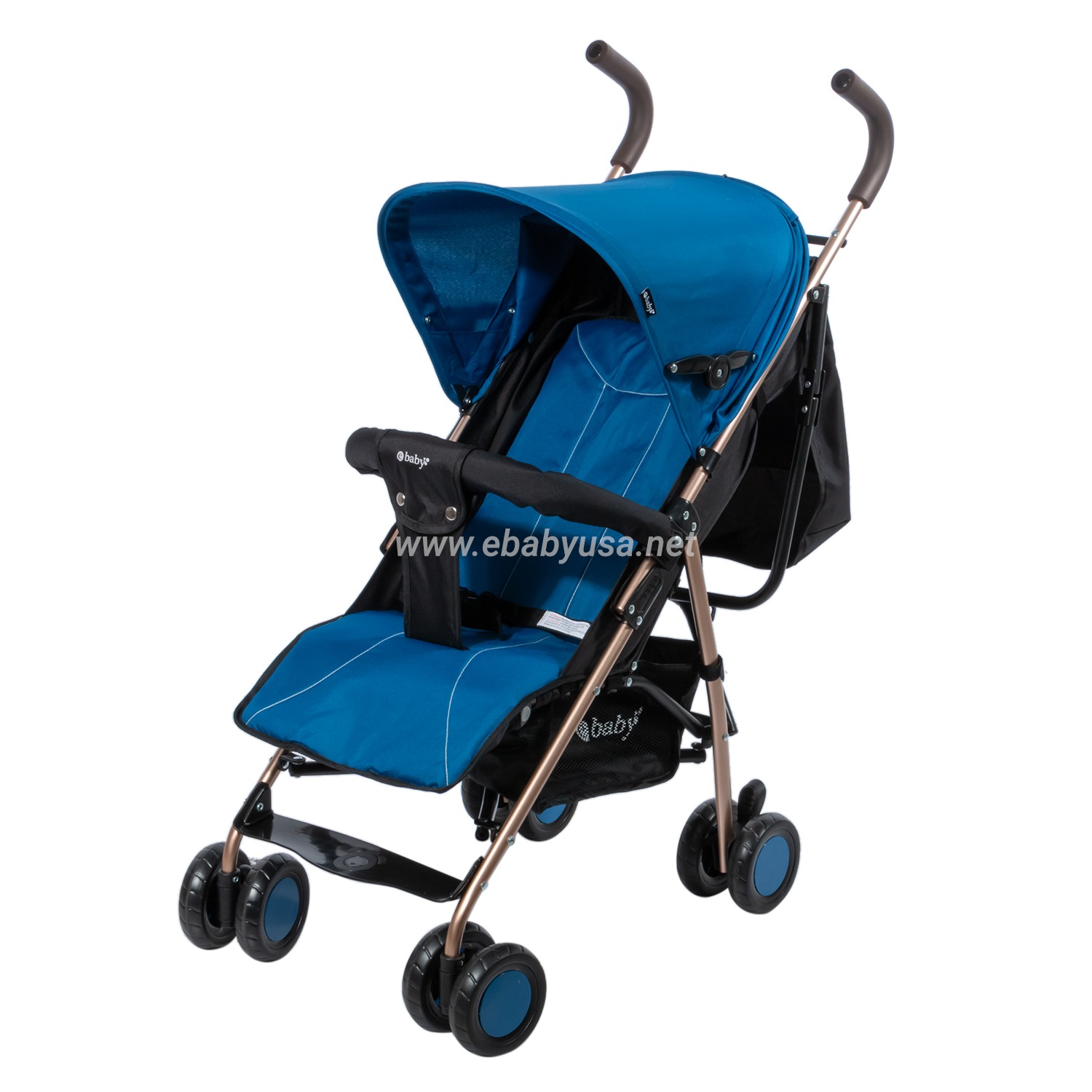 	 Coche Bastón Reclinable E baby Zazu EB217 Azul