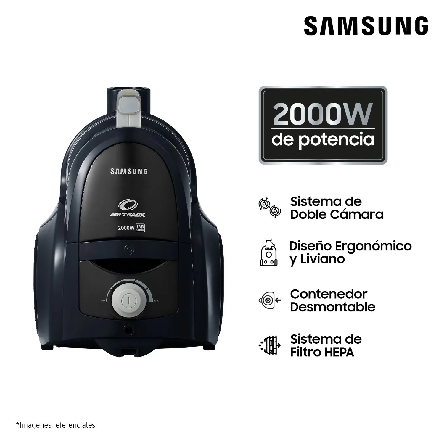 Aspiradora Samsung Ciclónica Con 2000 W Negra VCC4580V3K