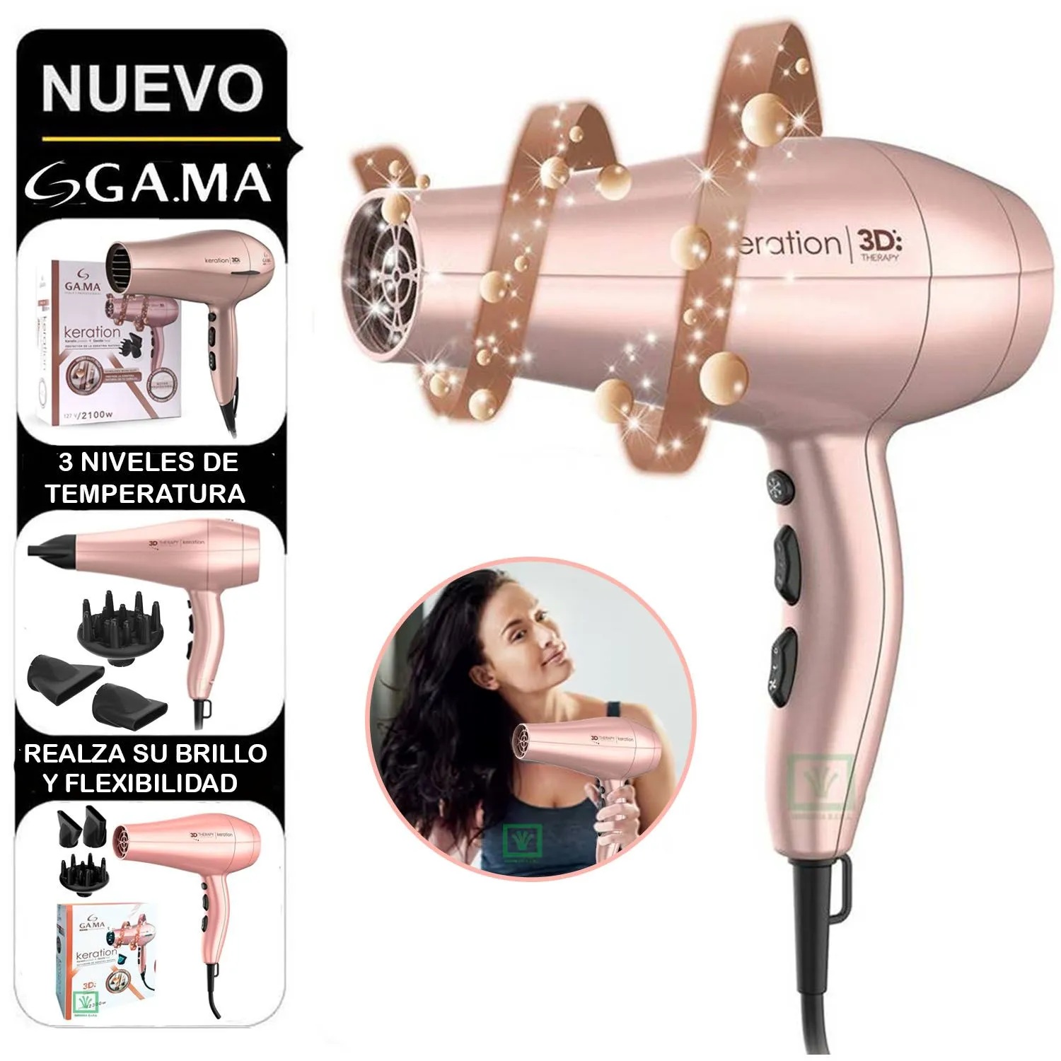 Secadora de Cabello Gama Diva 3D KERATION