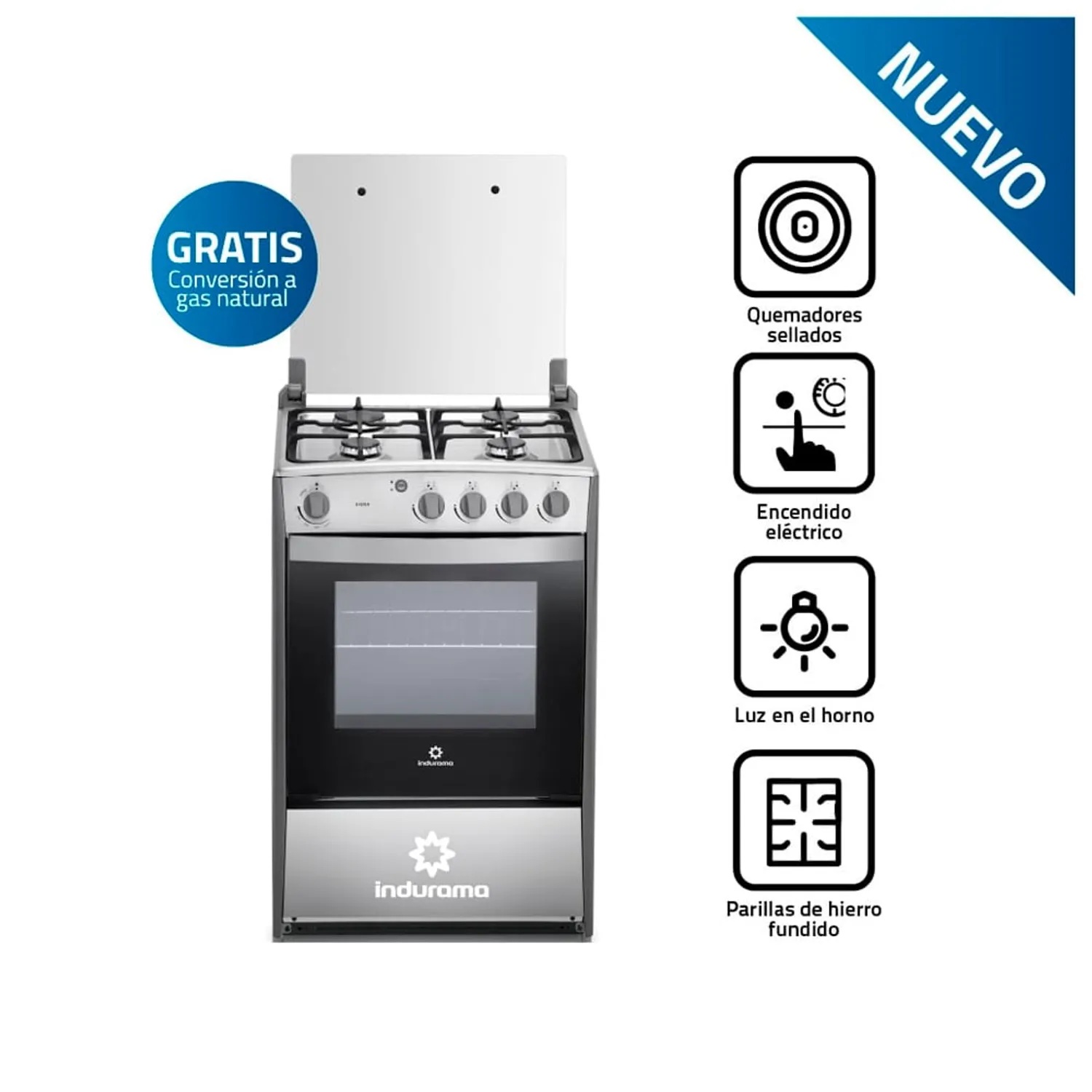  Cocina a Gas 4 Quemadores Indurama VIENA QZ